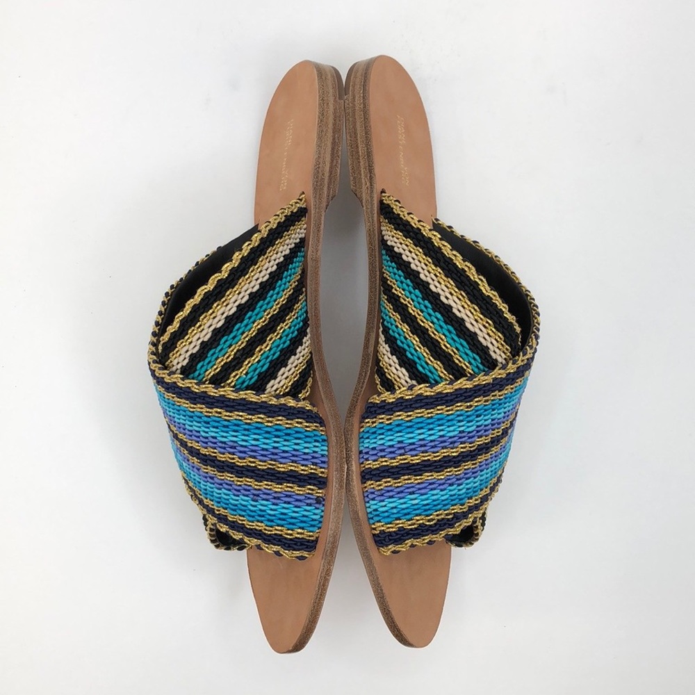 Diane Von Furstenberg Blue Cindi Slides Sandals - Picture 5 of 8